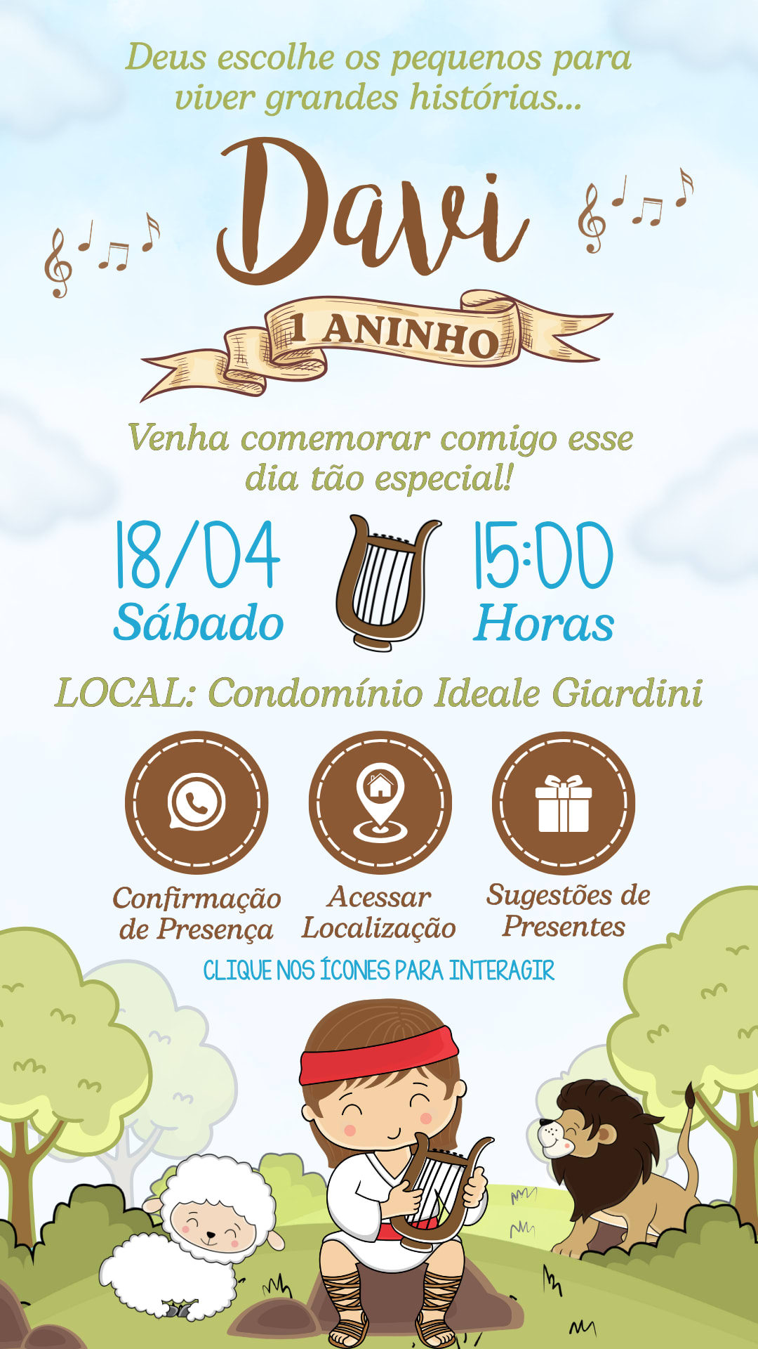 Convite Interativo - Rei Davi — imagem principal